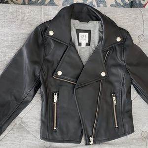 Black Faux Leather Jacket Size Small S Gap Kids Boy or Girl Gender Neutral